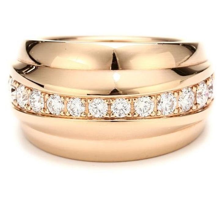 Chopard 18K Rose Gold and Diamonds Ring 829399 Size 6.75 