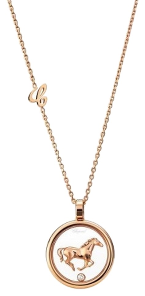Chopard 18K Rose Gold and Diamond Animal World Horse Necklace