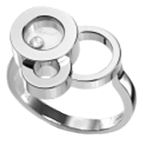 Chopard 18K White Gold Diamond Happy Bubbles Ring Size US 6 