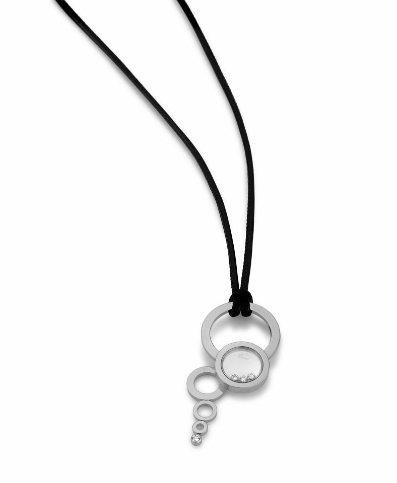 Chopard 18K White Gold Happy Bubbles Diamond Necklace