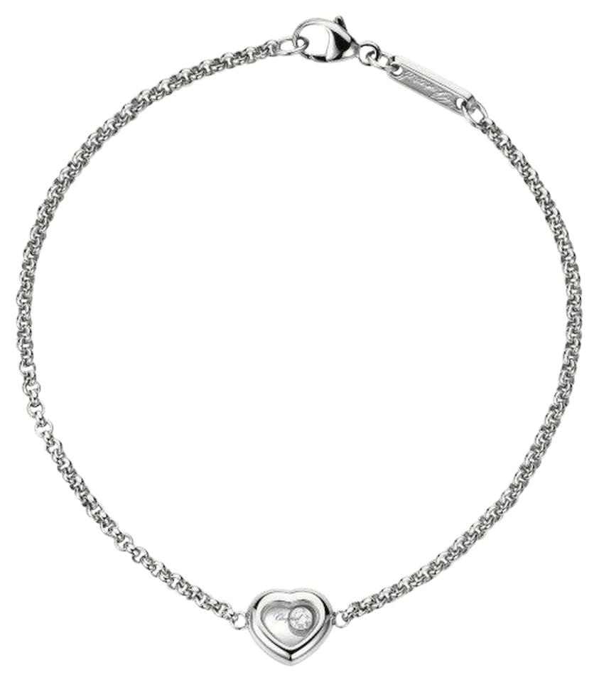 Chopard 18K White Gold Happy Heart Diamond Bracelet