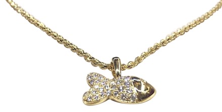 Chopard 79/4702-0 18K Yellow Gold Happy Fish Diamond Necklace
