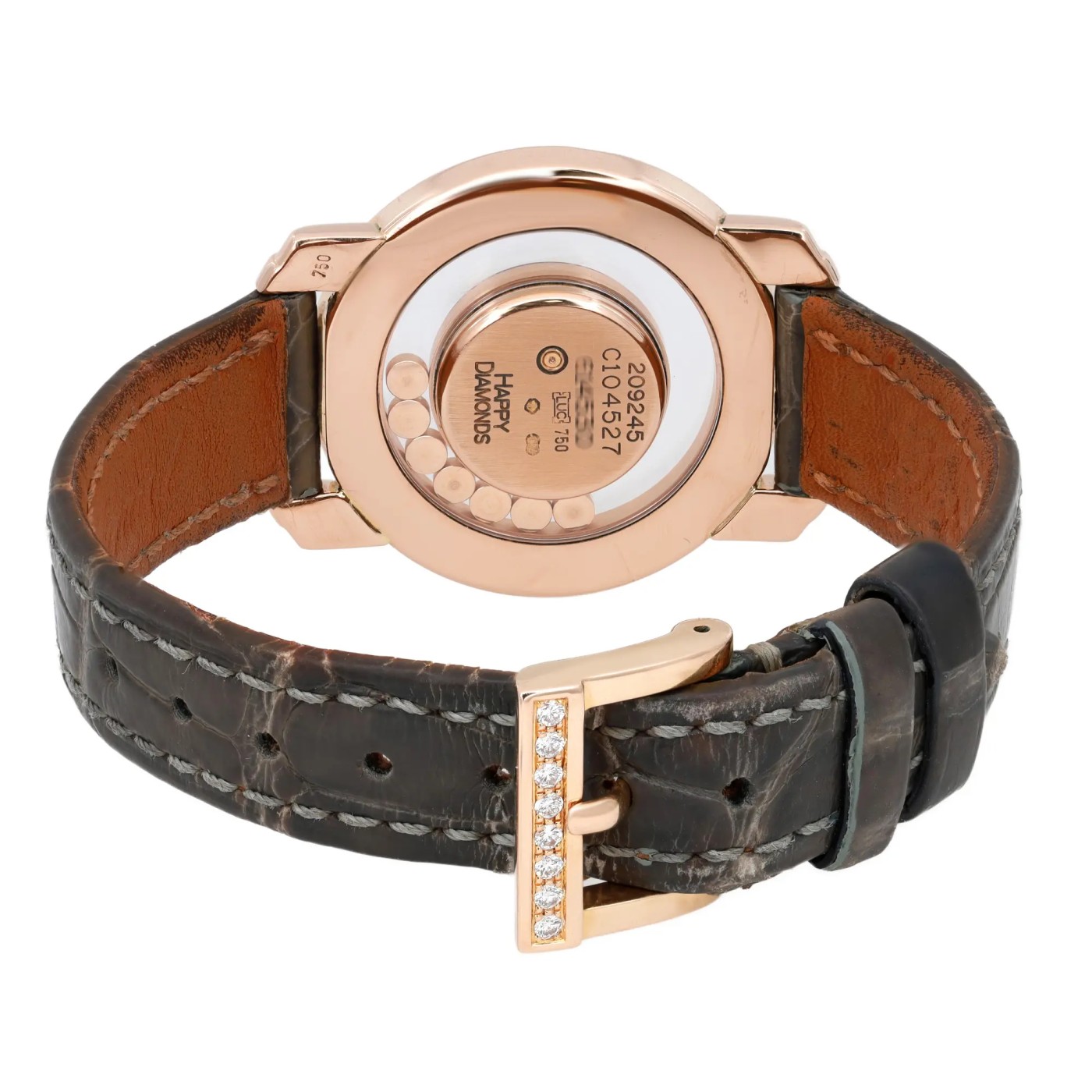 Chopard Happy Diamonds 18K Rose Gold Silver Dial Watch