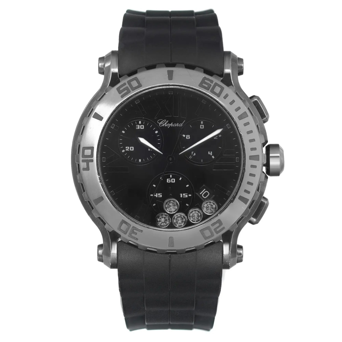 Chopard Happy Sport Chrono PVD Black Diamond Dial Quartz Watch