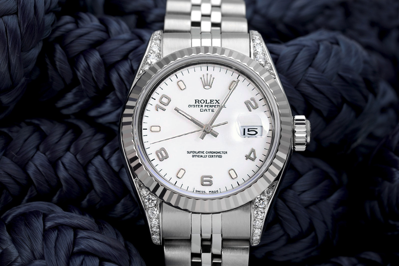 Ladies 26mm Rolex Datejust SS White Color Dial Classic + Lugs RT