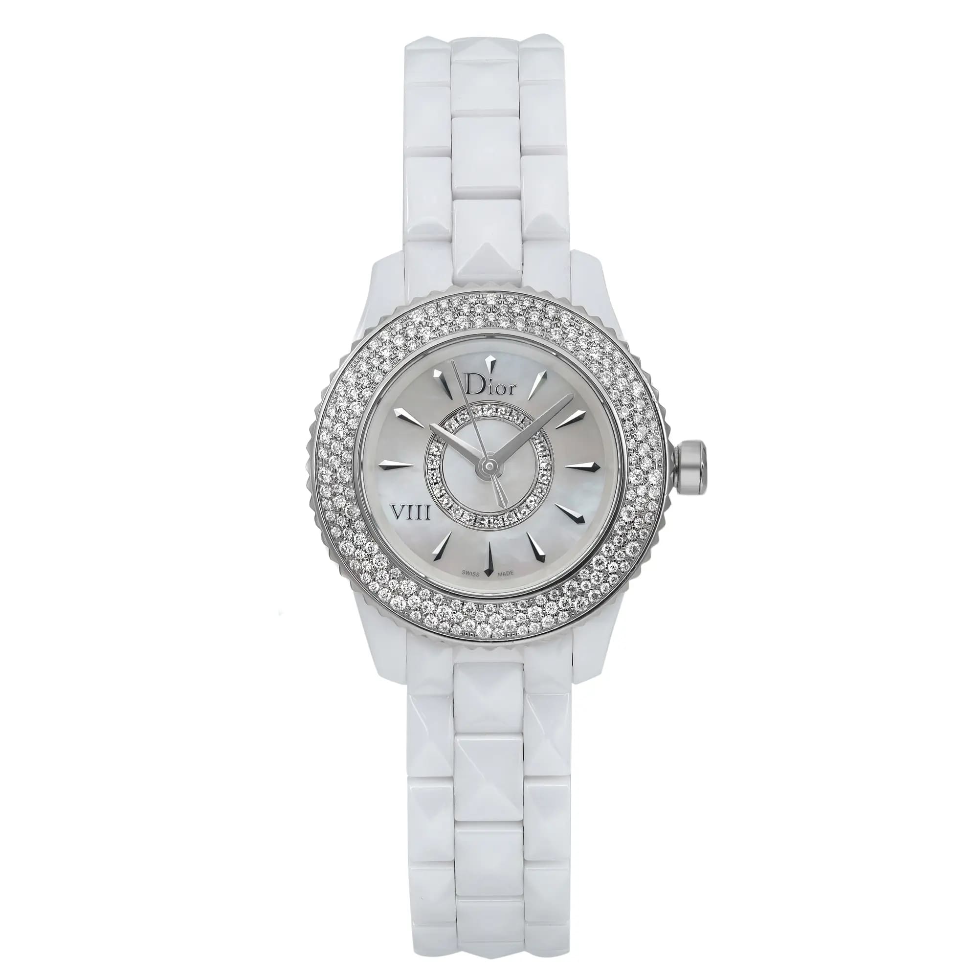 Christian Dior VIII Hi Tech Ceramic MOP Dial Quartz Ladies Watch 