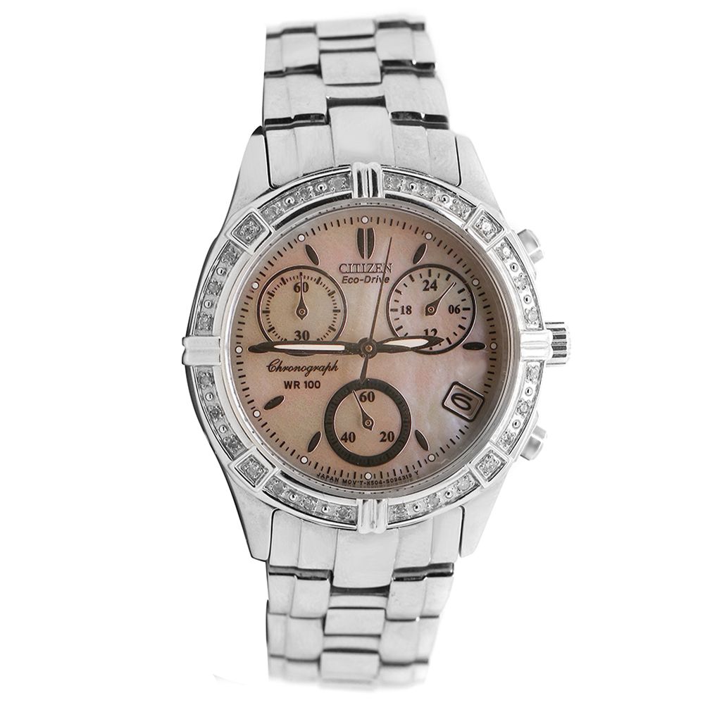 Citizen Eco Drive WR 100 Chronogrpah Diamond Bezel Watch