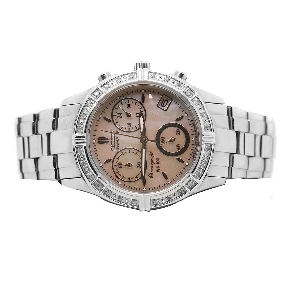 Citizen Eco Drive WR 100 Chronogrpah Diamond Bezel Watch