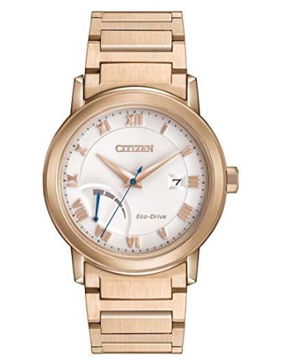 Citizen Eco-Drive Gold Tone Steel  White Dial Mens watch
