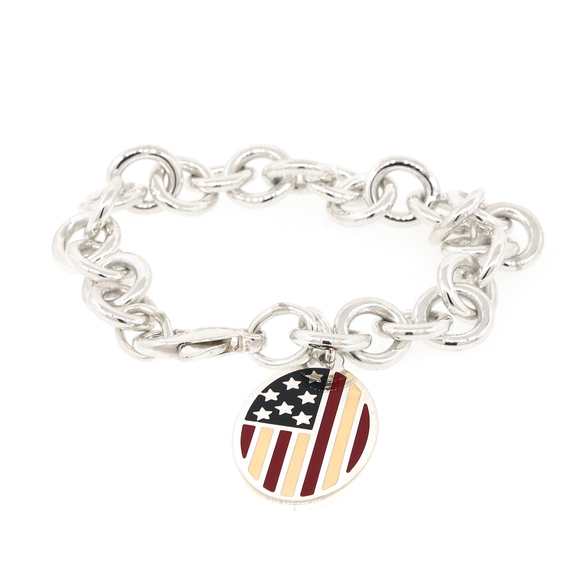 Tiffany & Co. アメリカ国旗ブレスレット Tiffany and Co. American Flag Sterling Silver Charm Bracelet