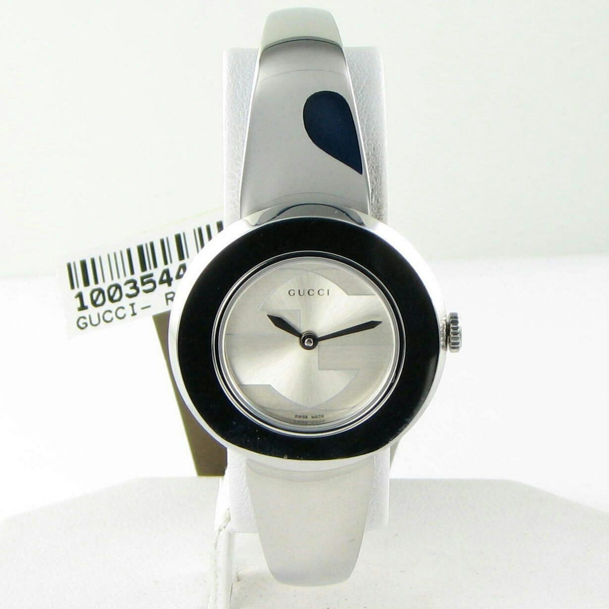 Gucci YA129502 U-Play Removable Bezel Silver Dial Ladies Watch