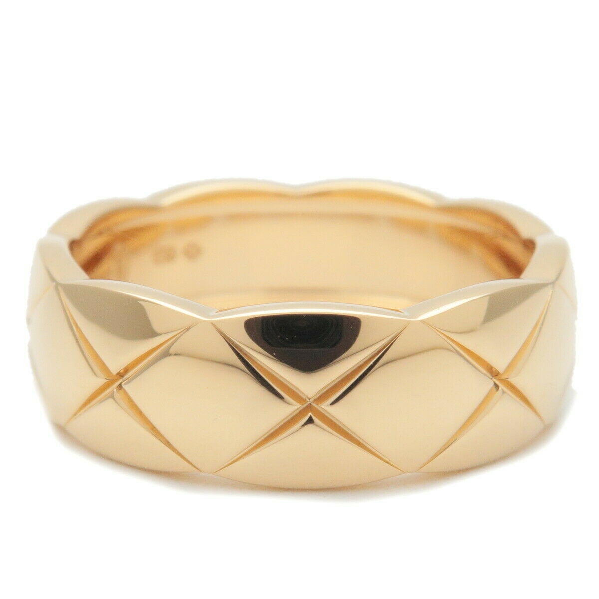 Auth CHANEL Coco Crush Ring Medium K18 750 Yellow Gold #56 US7.5-8