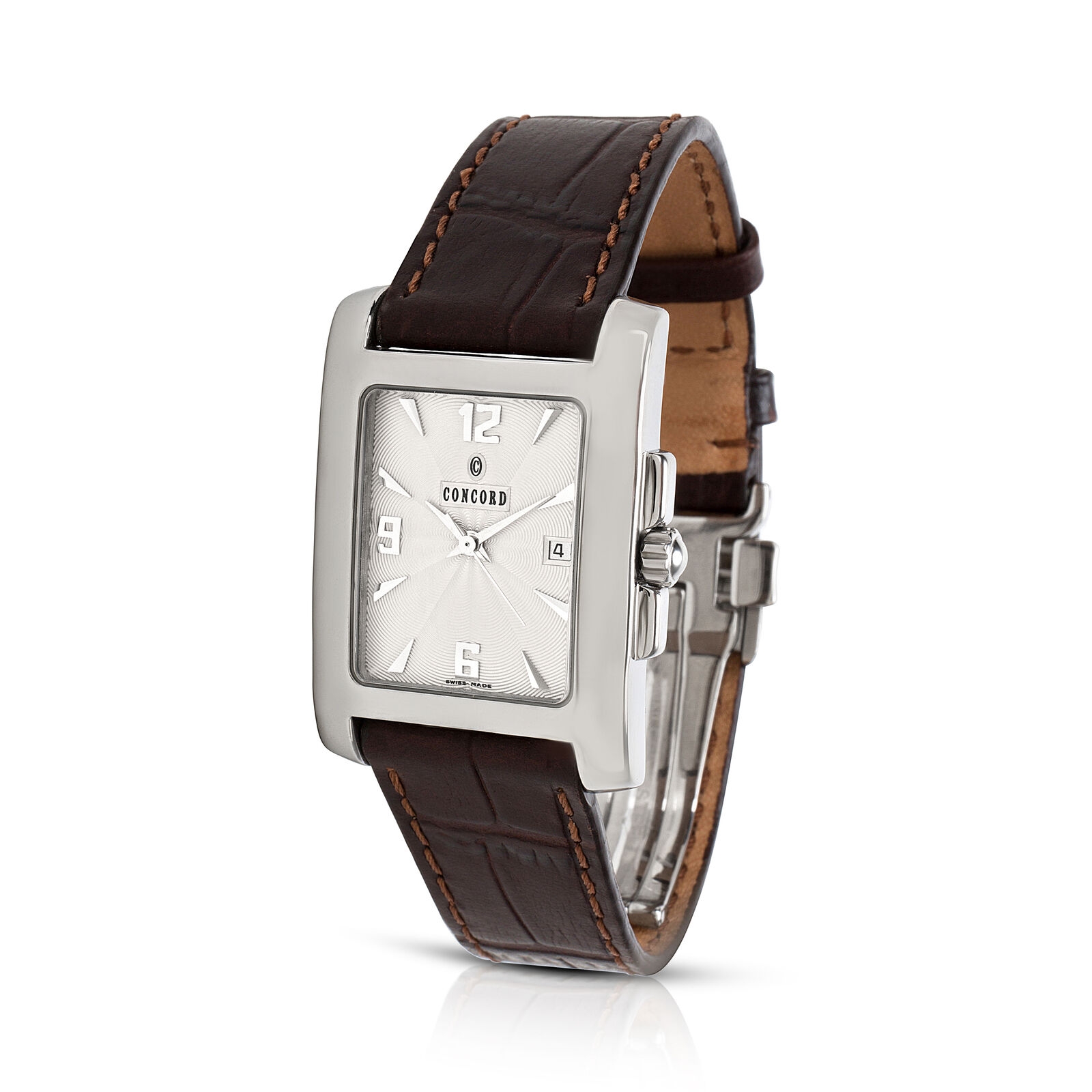 【破格】CONCORD SPORTIVO腕時計スクエア四角クォーツお洒落 Concord Sportivo 14.36.622.1 Unisex Watch In Stainless Steel