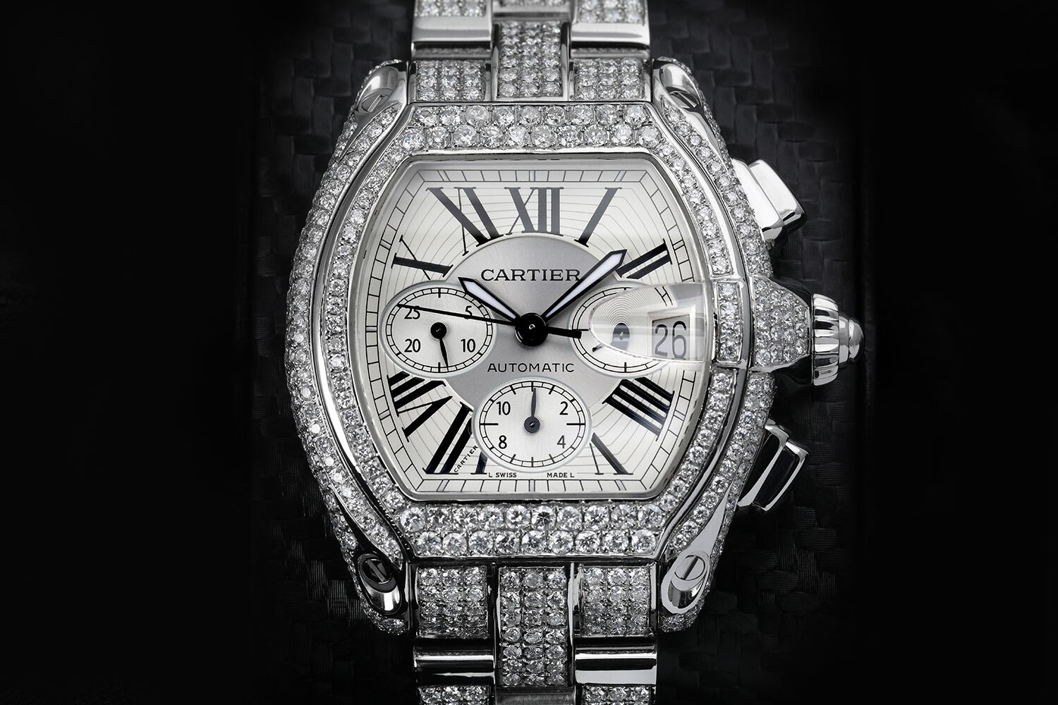 Cartier Roadster Xl W62020x6 Silver Dial Stainless Steel Fully