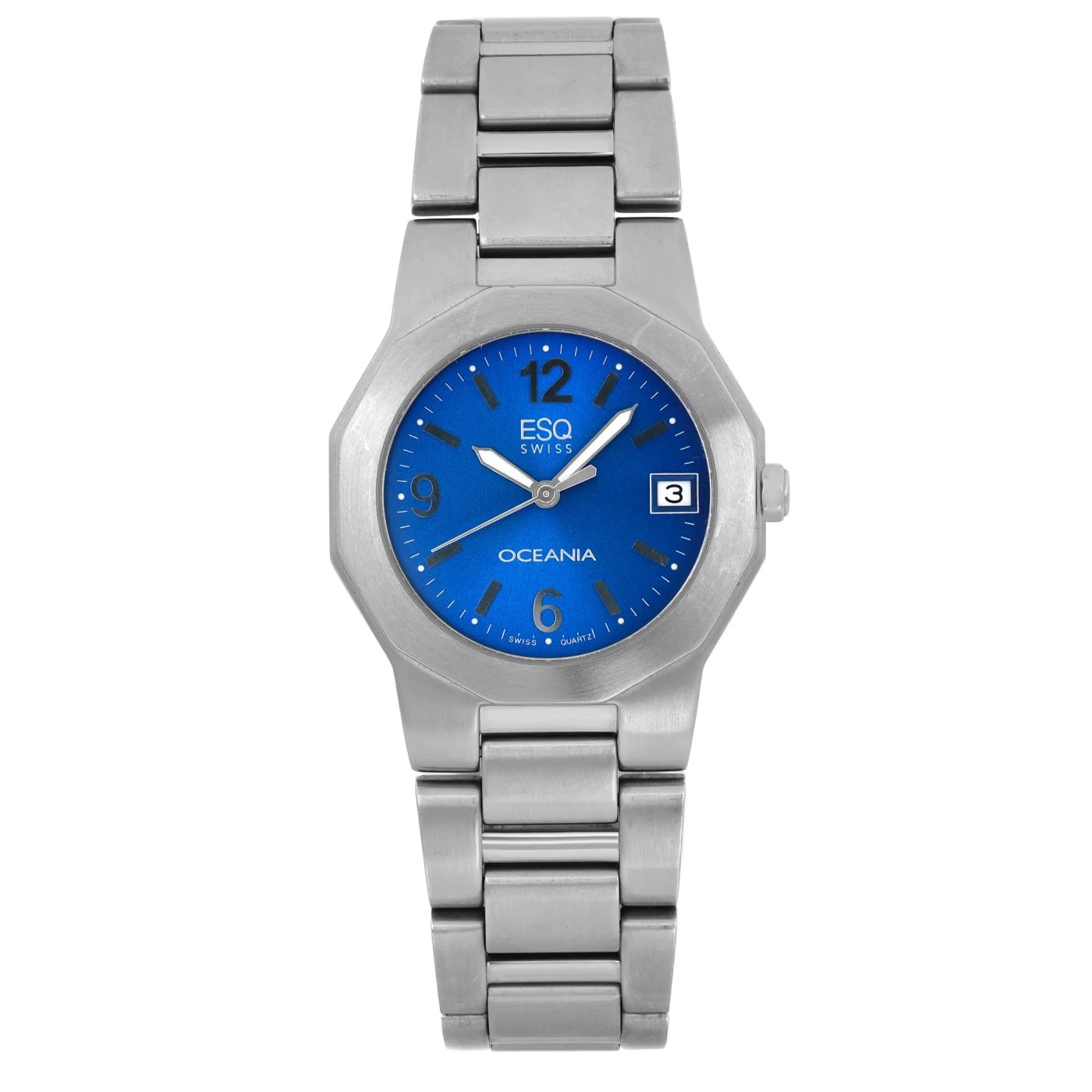 ESQ by Movado Steel 35mm Blue Dial Ladies Quartz Watch