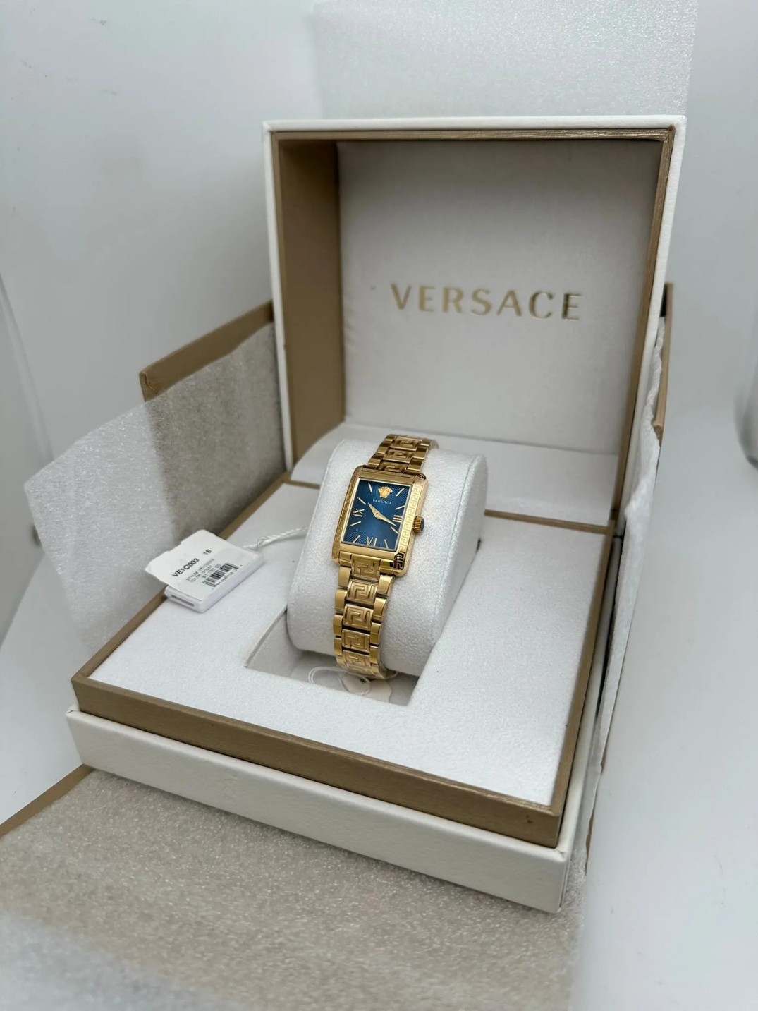 Versace Tonneau Gold-Plated Stainless Steel Quartz Ladies Watch display picture 3