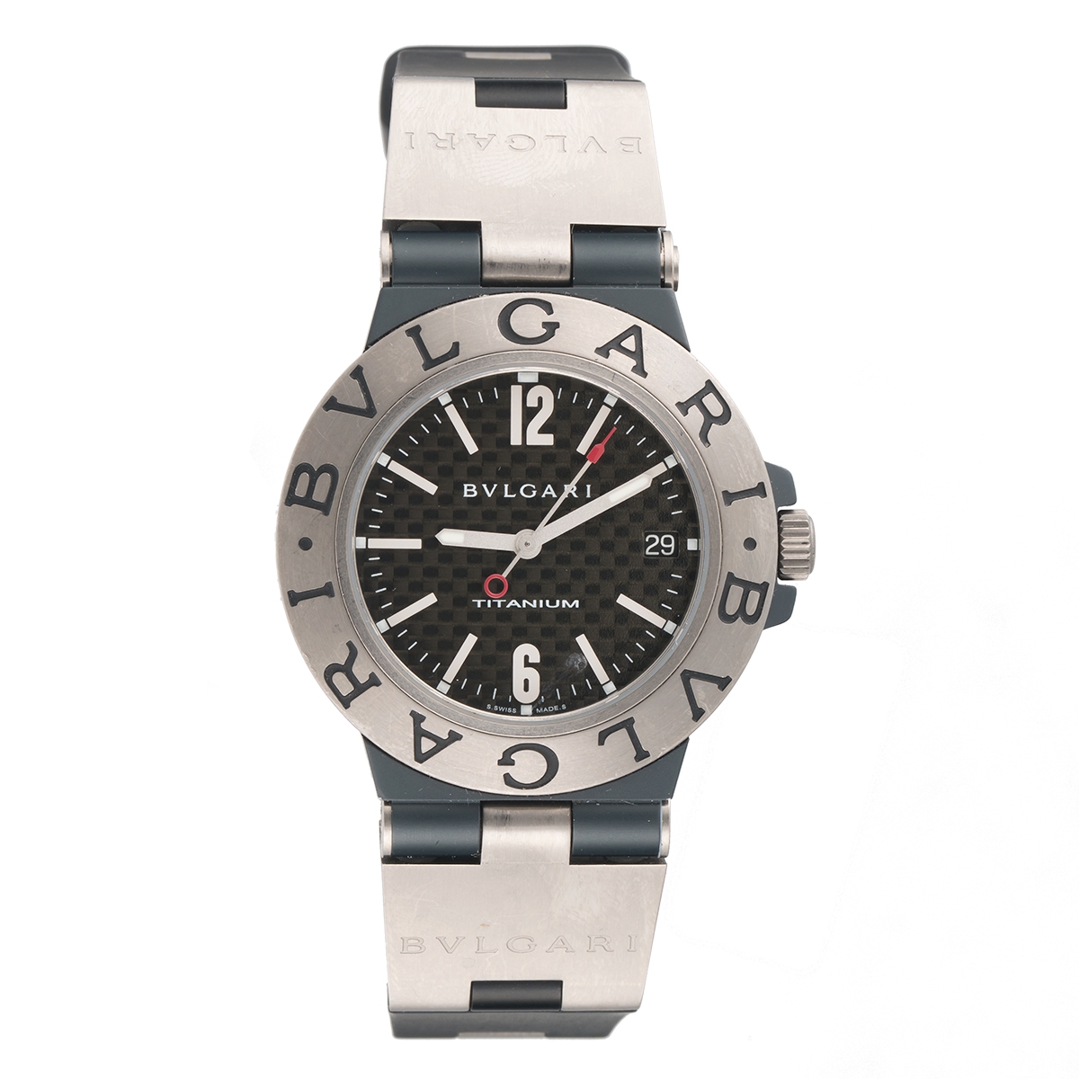 BVLGARI Titanium TI38TA ディアゴノ Bulgari Diagono TI38TA Titanium Carbon Fiber Automatic 38mm Unisex