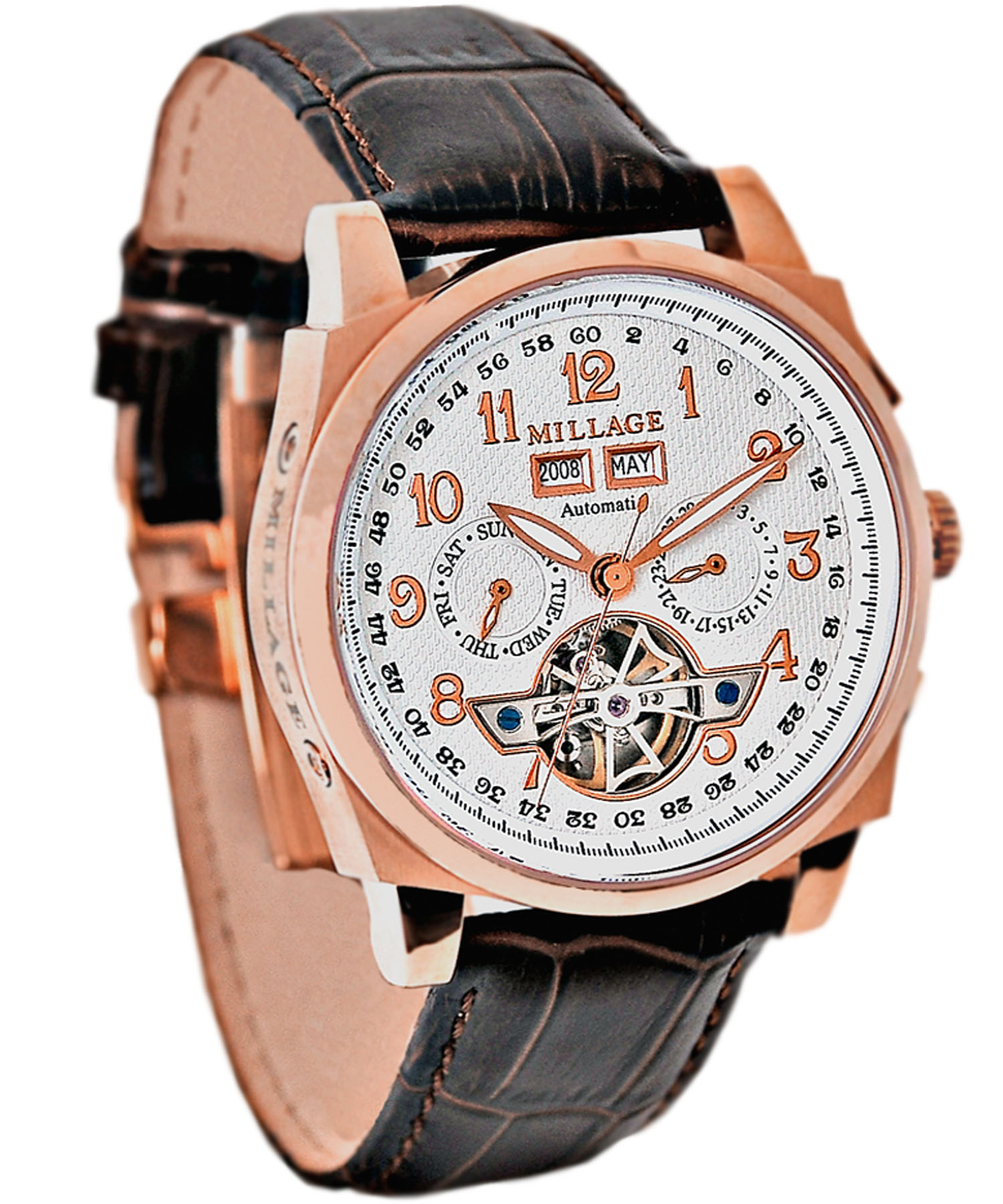 M2326 WHITE ON RG BROWN/MILLAGE WATCHES