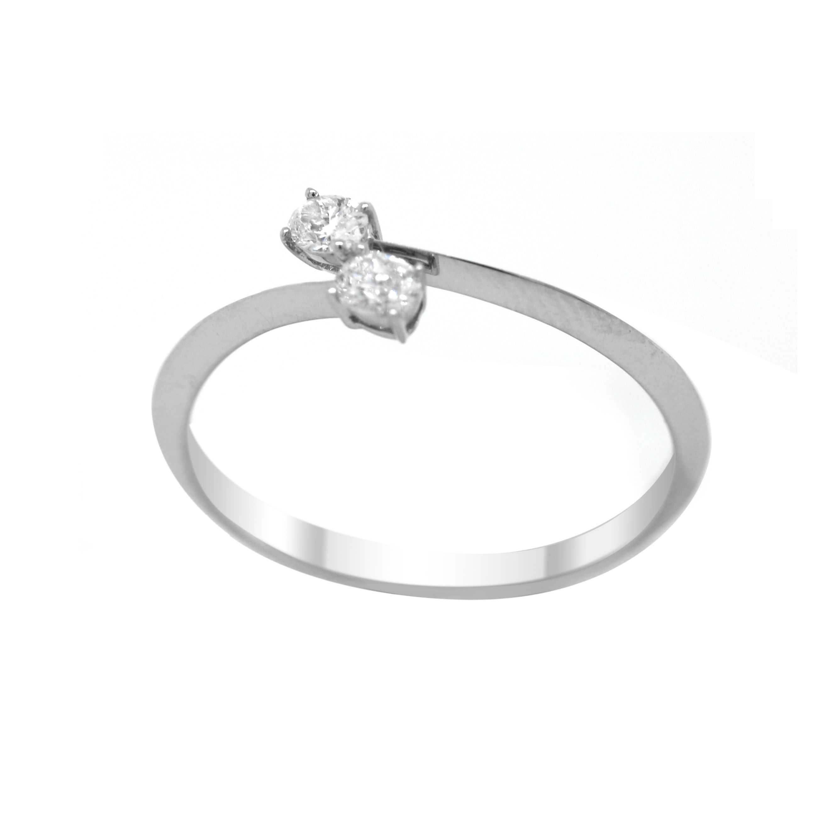 18k White Gold 2 Diamond Ring