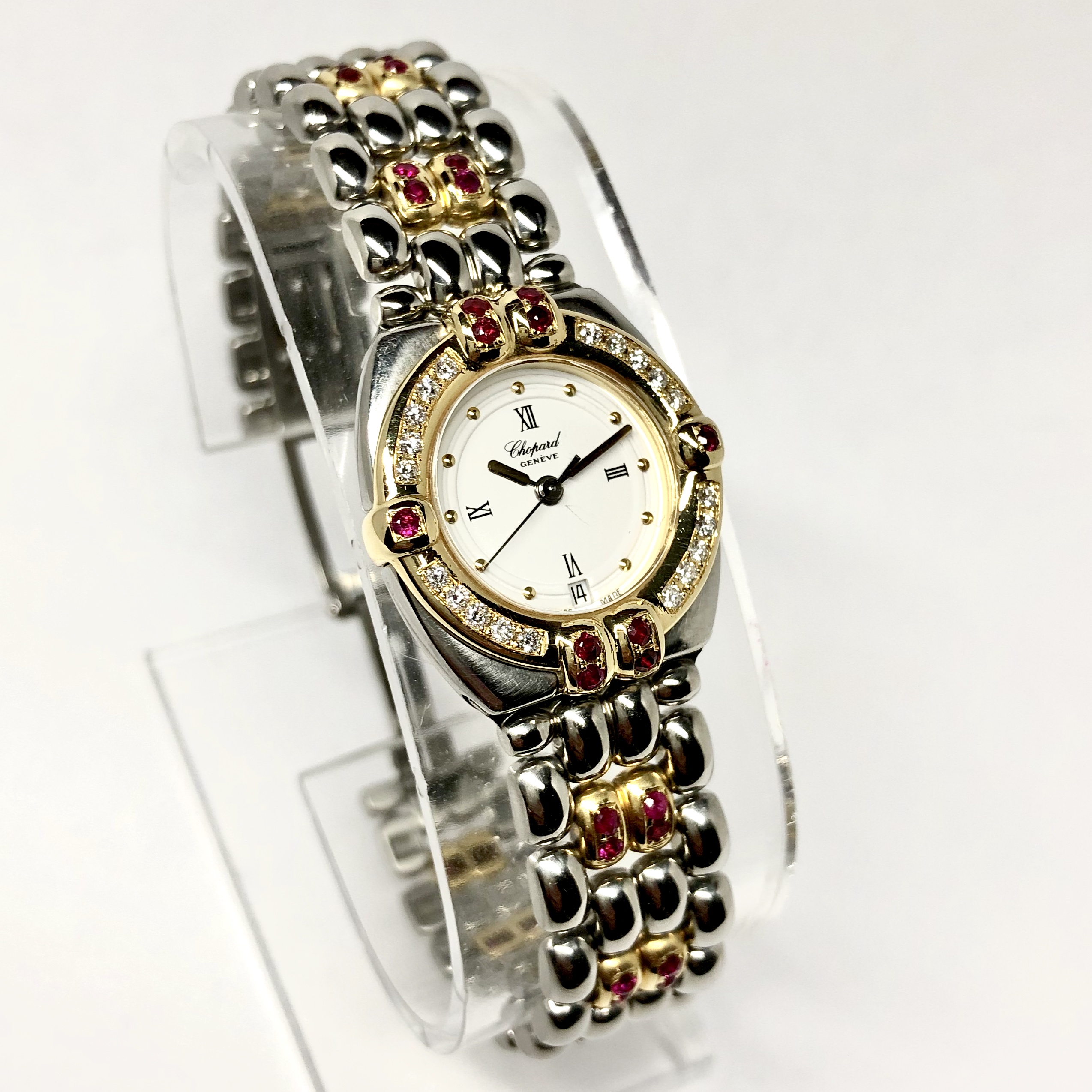 CHOPARD GSTAAD 24mm 2 Tone Diamonds & Rubies Watch | | Buy  display picture 1