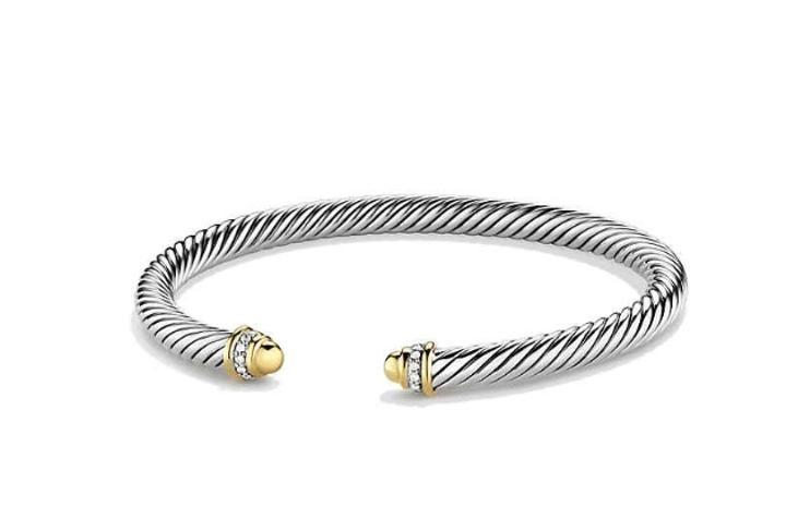 David Yurman Cable Classic Bracelet with 18K Gold  Diamonds