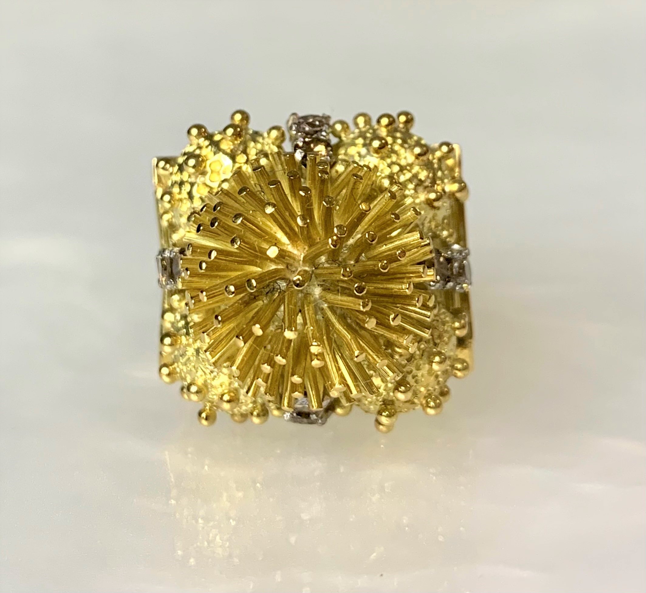 18K Yellow Gold Diamond Statement Ring