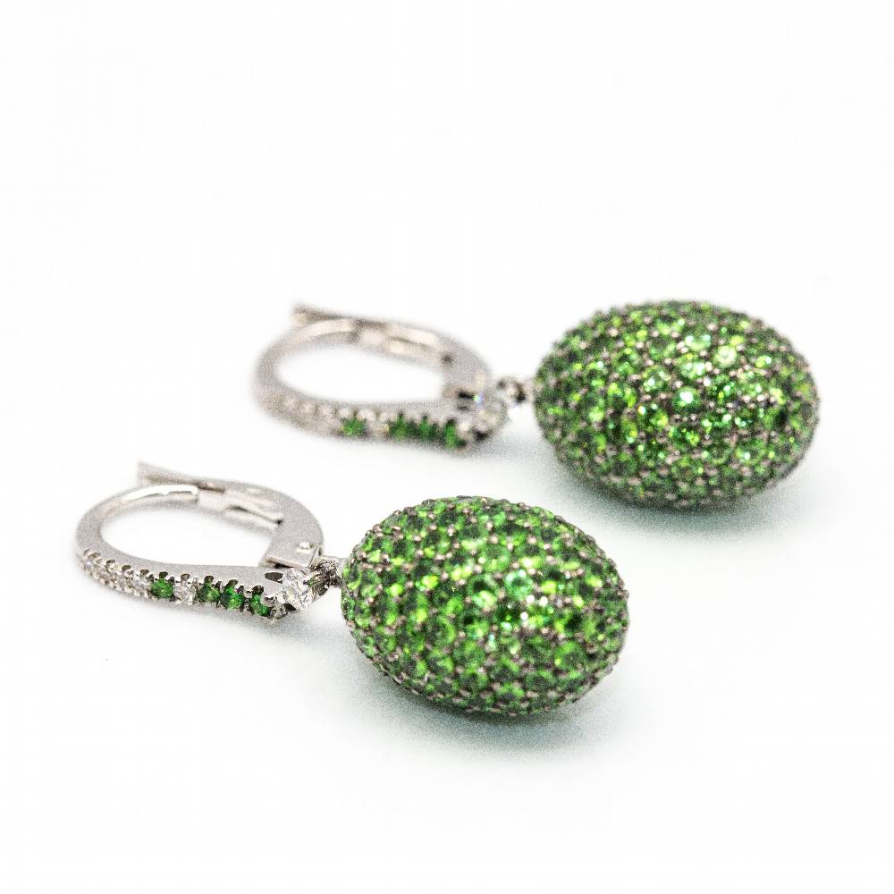 True Gold and Tzavorites Earrings