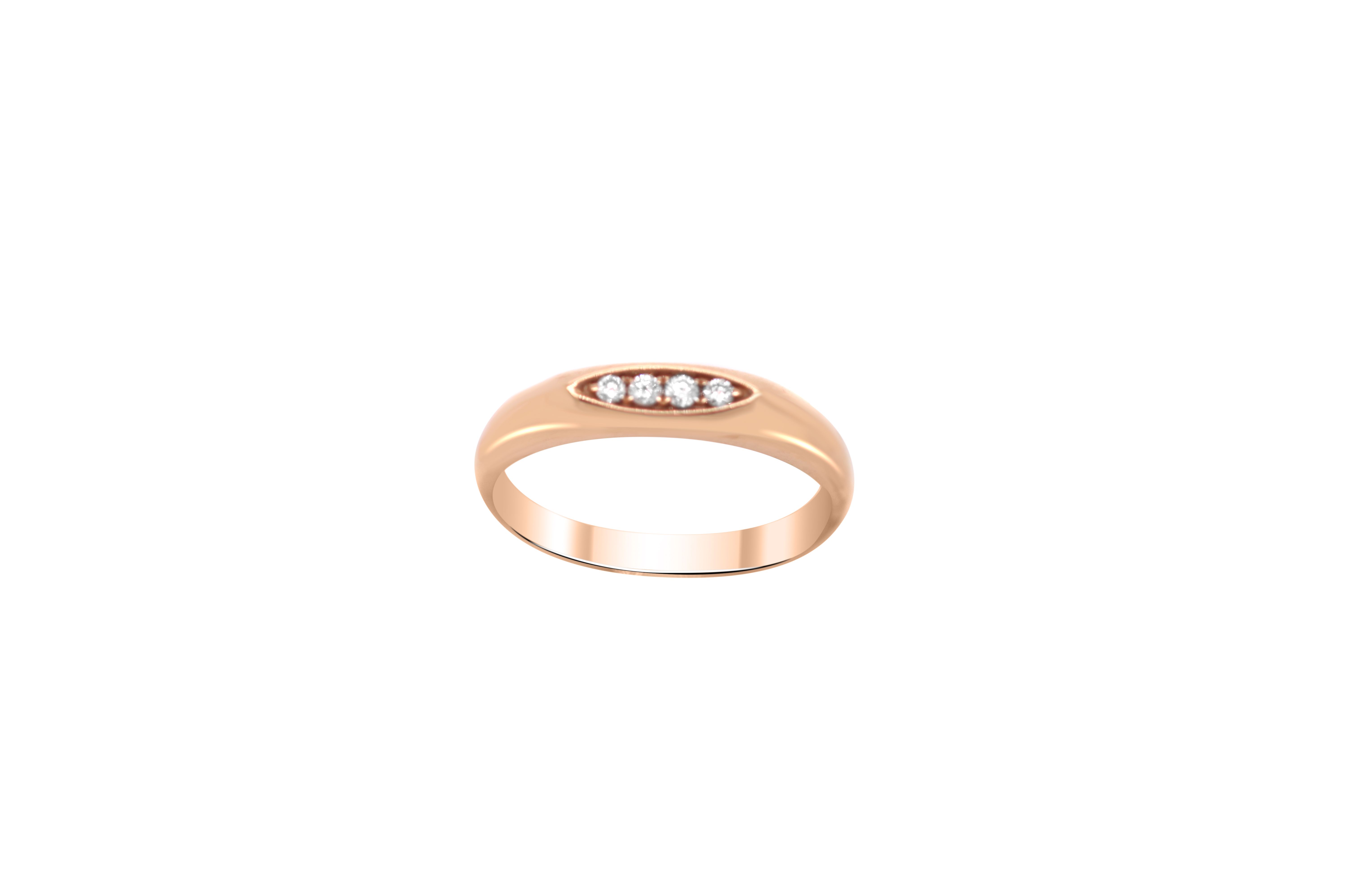 18k Rose Gold and Diamond Ring