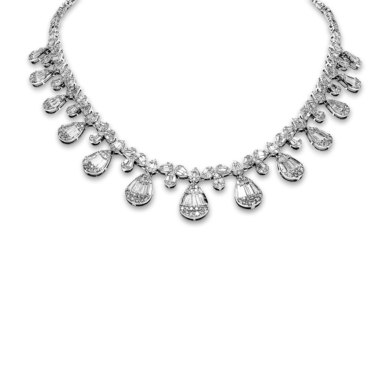 Rayna  Carat CMB Diamond Bib Necklace in 14kt White Gold