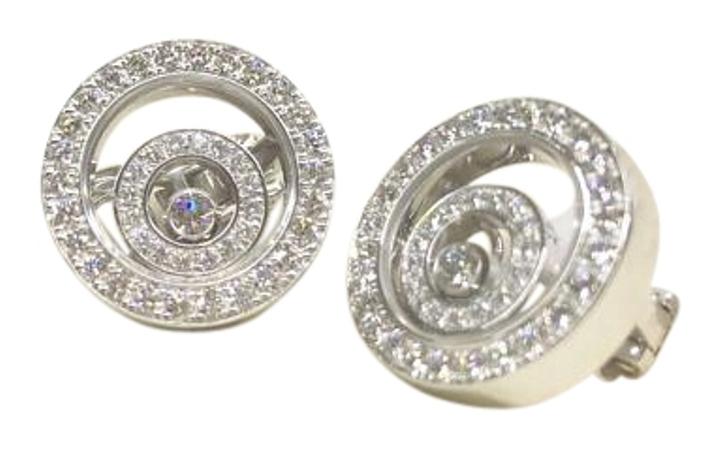 Chopard 18K White Gold  1.36ct Diamond Happy Spirit 84/5422-0-20 2 Earrings