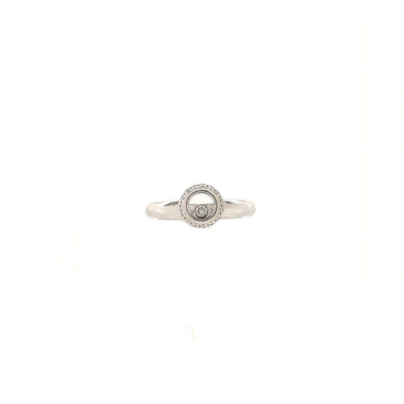 Chopard Happy Diamonds Round Ring 18K White Gold with Diamonds and Floating Diamond