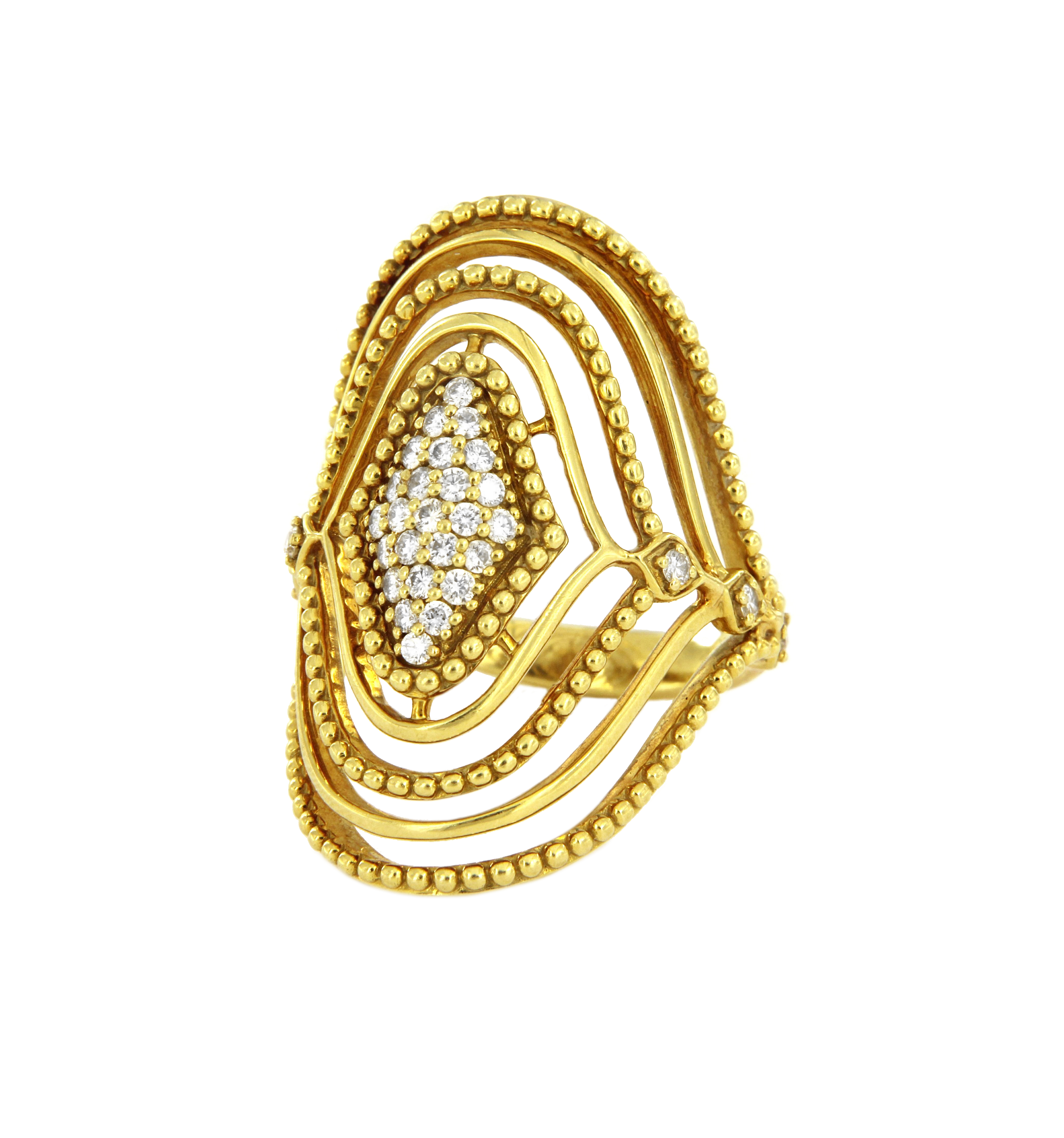 Judith Ripka 18k Stella Collection Diamond Domed Ring