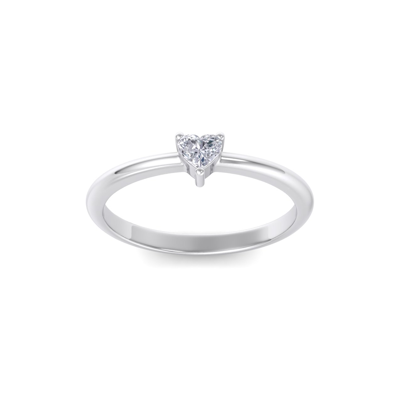 GLAM ® Heart shaped petite diamond ring in 18 gold with white diamonds of 0.25 ct in weight