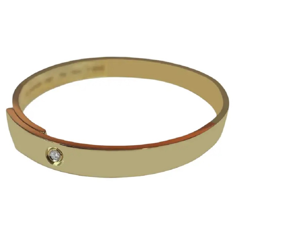 Cartier Anniversary Diamond 18 k Gold Bangle Bracelet size 17