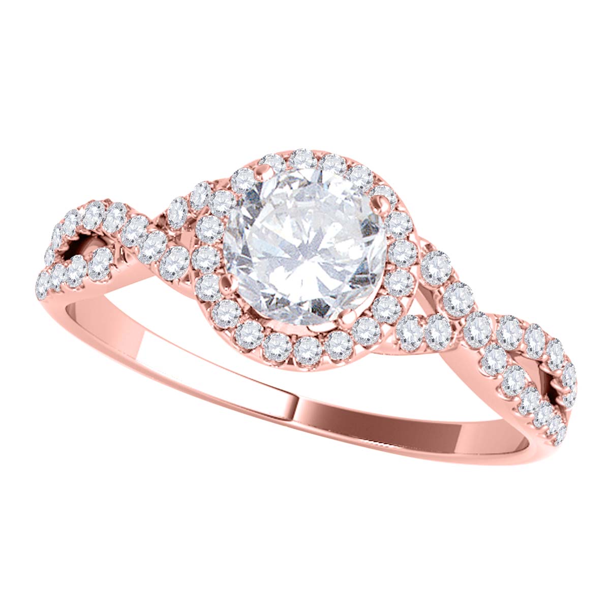 Engagement Rings For Women 0.50 Carat Halo Diamond Matching Bridal Set Enhancer Band 14k Solid Yellow White Rose Gold Anniversary Promise Genuine Diamond Wedding Vintage Stone Jewelry Collection