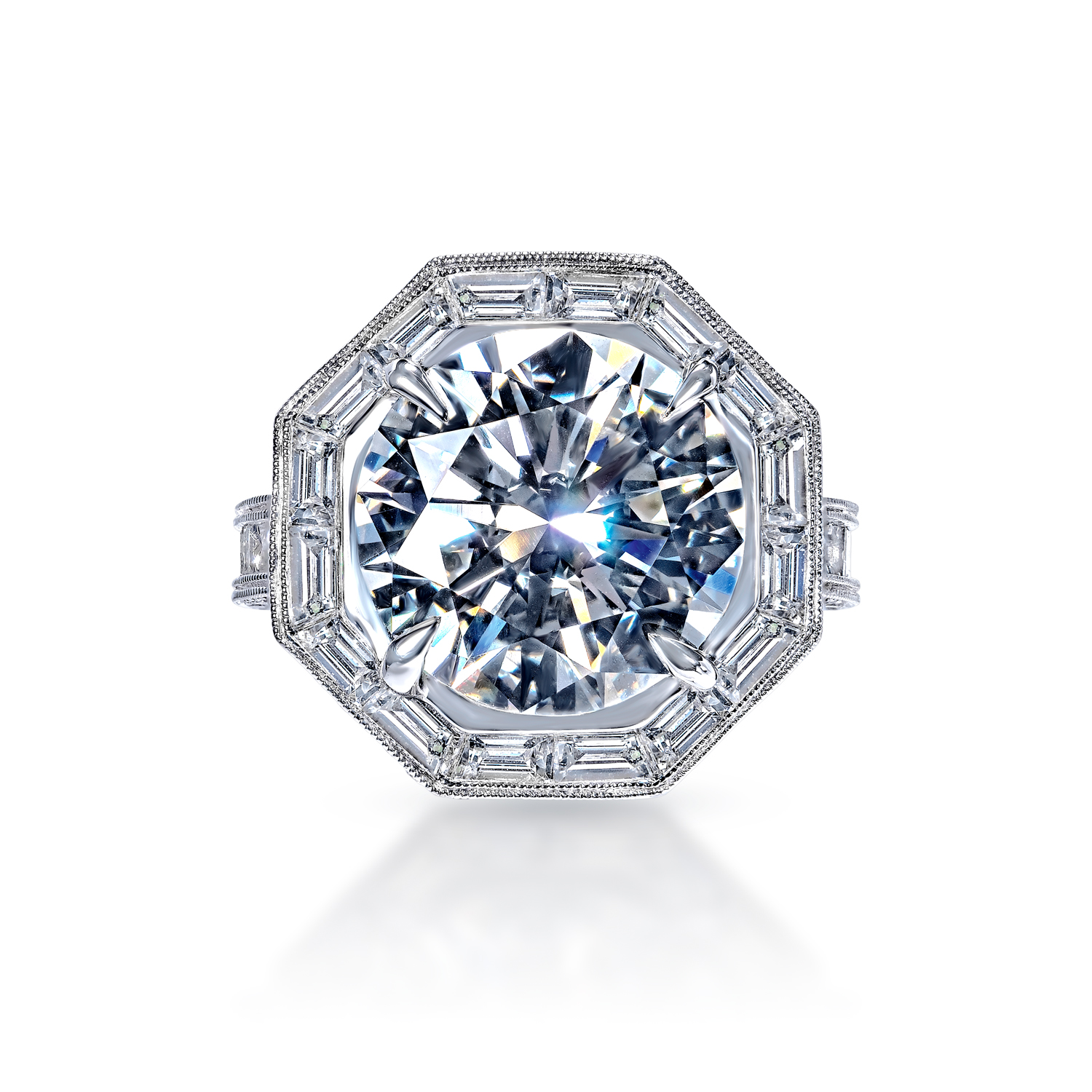 Kinley  Carat H IF Round Brilliant Diamond Engagement Ring in 18k White Gold. GIA Certified