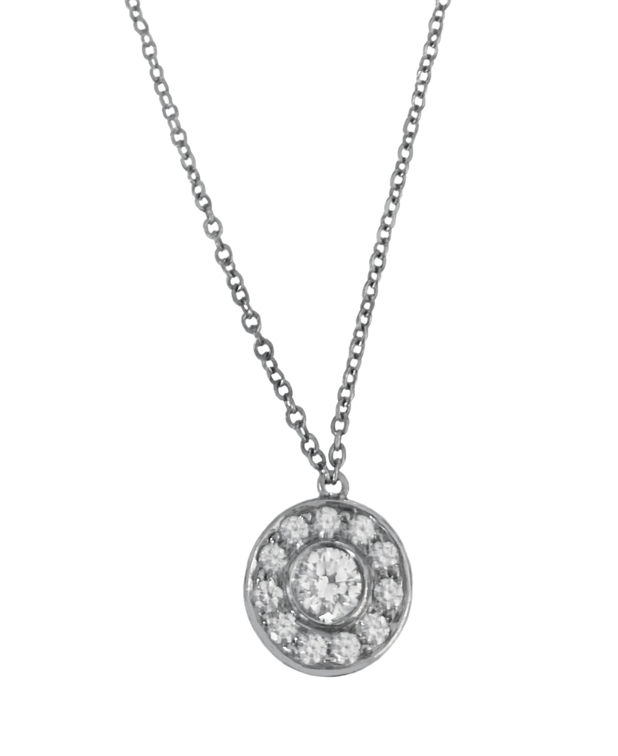 Tiffany & Co. Mini Circlet Diamond Halo Pendant Necklace in Platinum