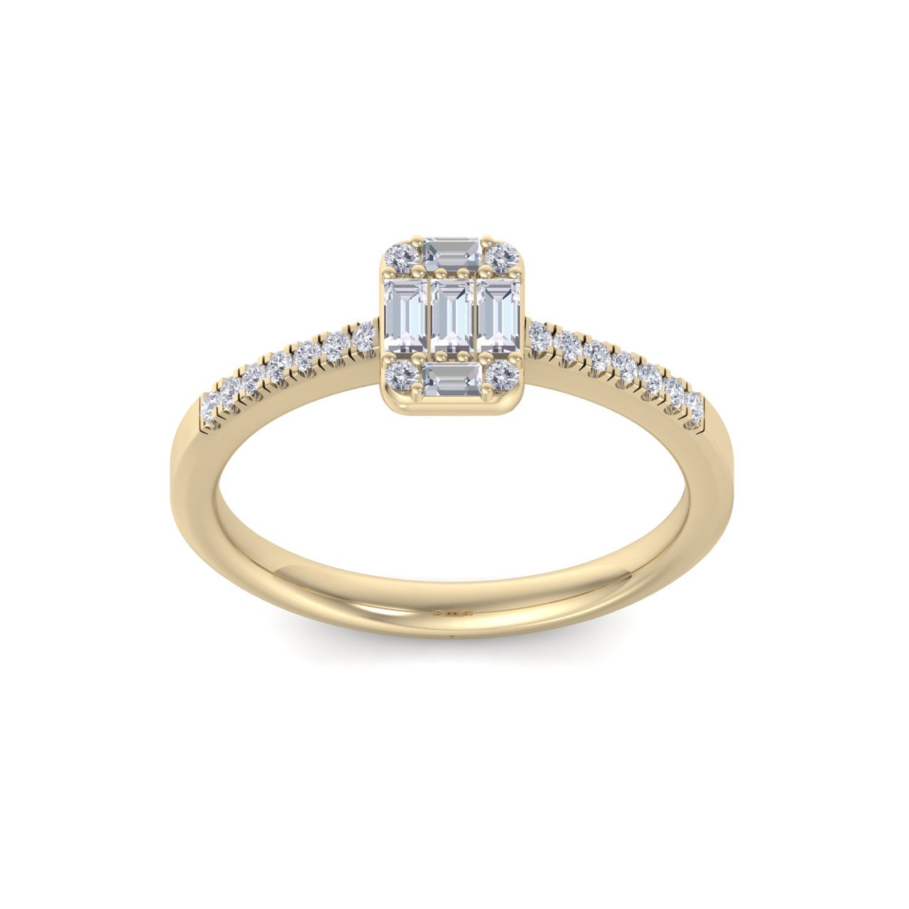 GLAM ®  Baguette Diamond Ring In 18K Gold with 0.66ct White Diamonds