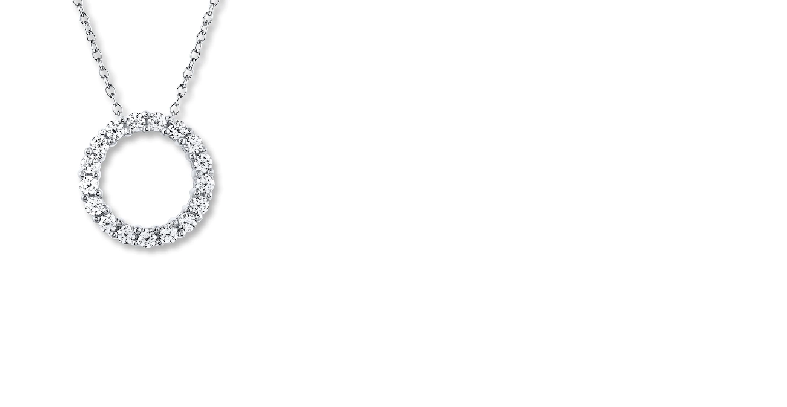 The LEO Diamond Circle Necklace in14K White Gold
