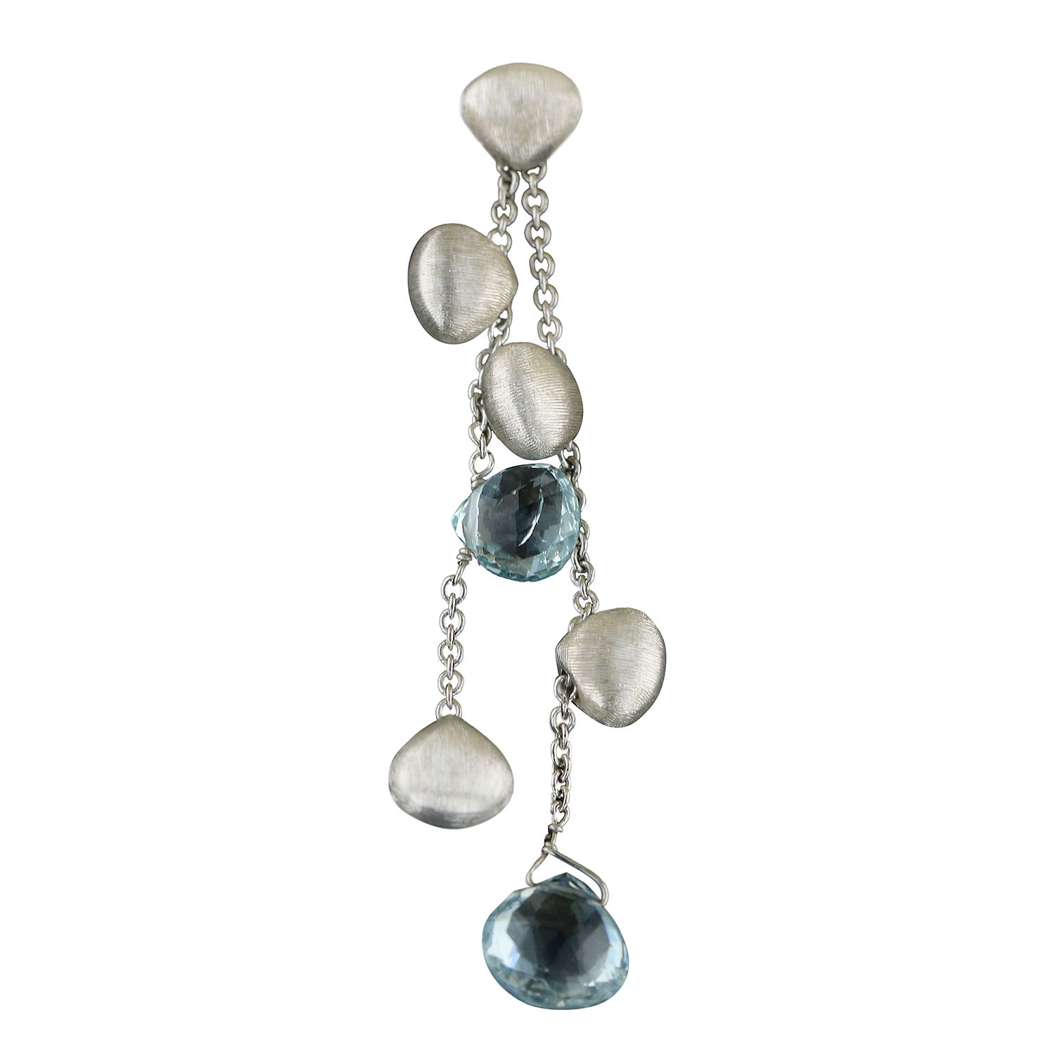 Marco Bicego Paradise Aquamarine 18K Bead Double Drop Earrings