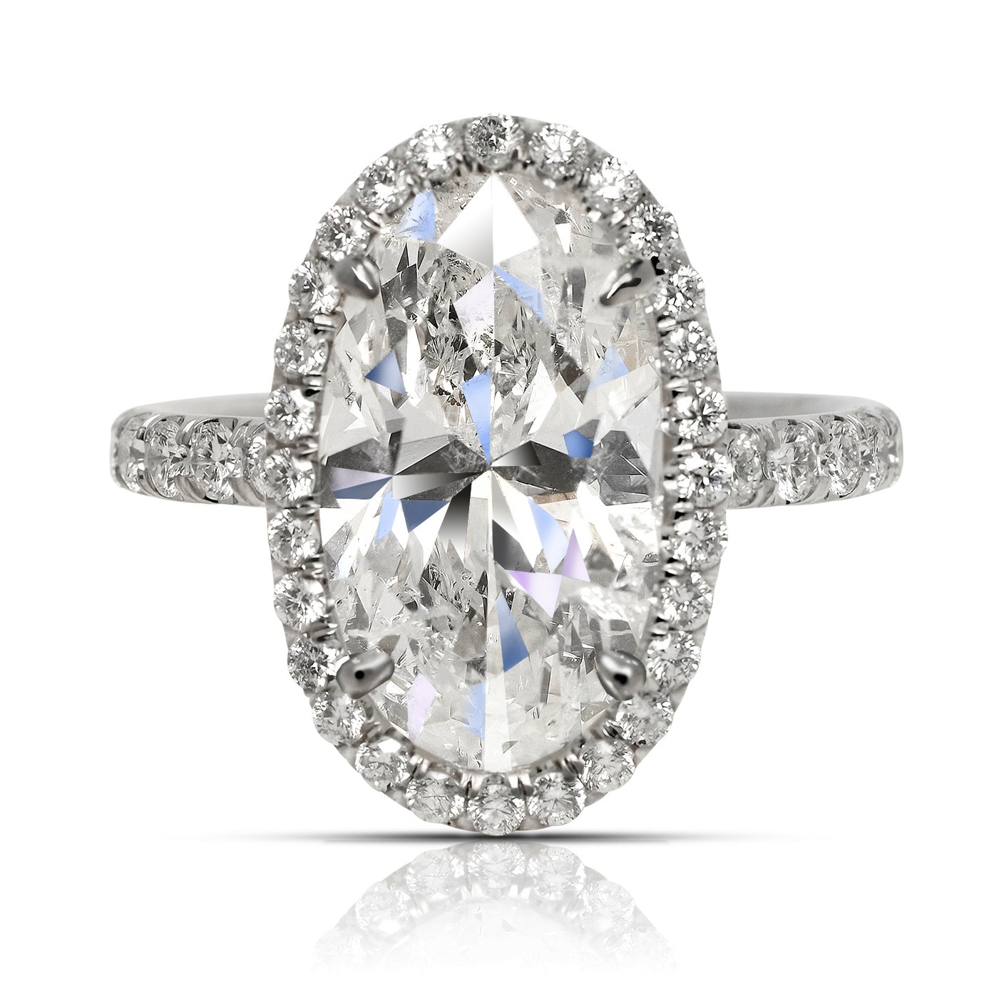4 CARAT OVAL CUT DIAMOND ENGAGEMENT RING PLATINUM HALO GIA CERTIFIED 3 CT D VVS2 BY MIKE NEKTA