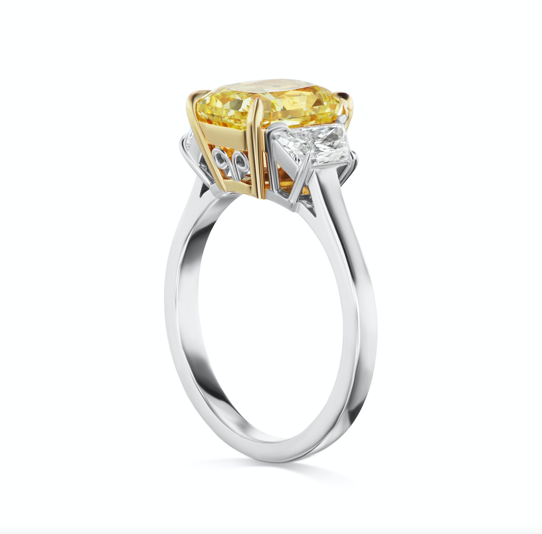 5 CARAT RADIANT CUT NATURAL FANCY INTENSE YELLOW DIAMOND ENGAGEMENT RING PLATINUM  18K GOLD GIA CERTIFIED 4 CT FIY BY MIKE NEKTA