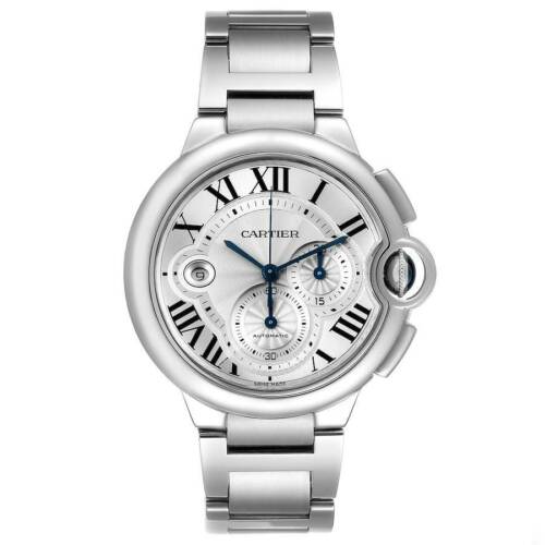 Cartier Ballon Bleu XL 3109 W6920077 Men's Steel Chronograph Date 44MM Watch