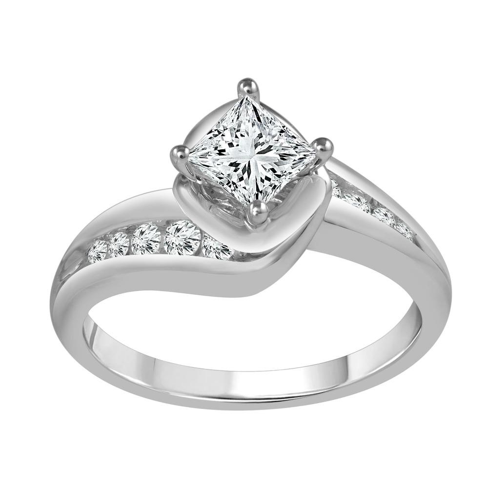 True 1.00 Carat Diamond Engagement Ring in 14K White Gold