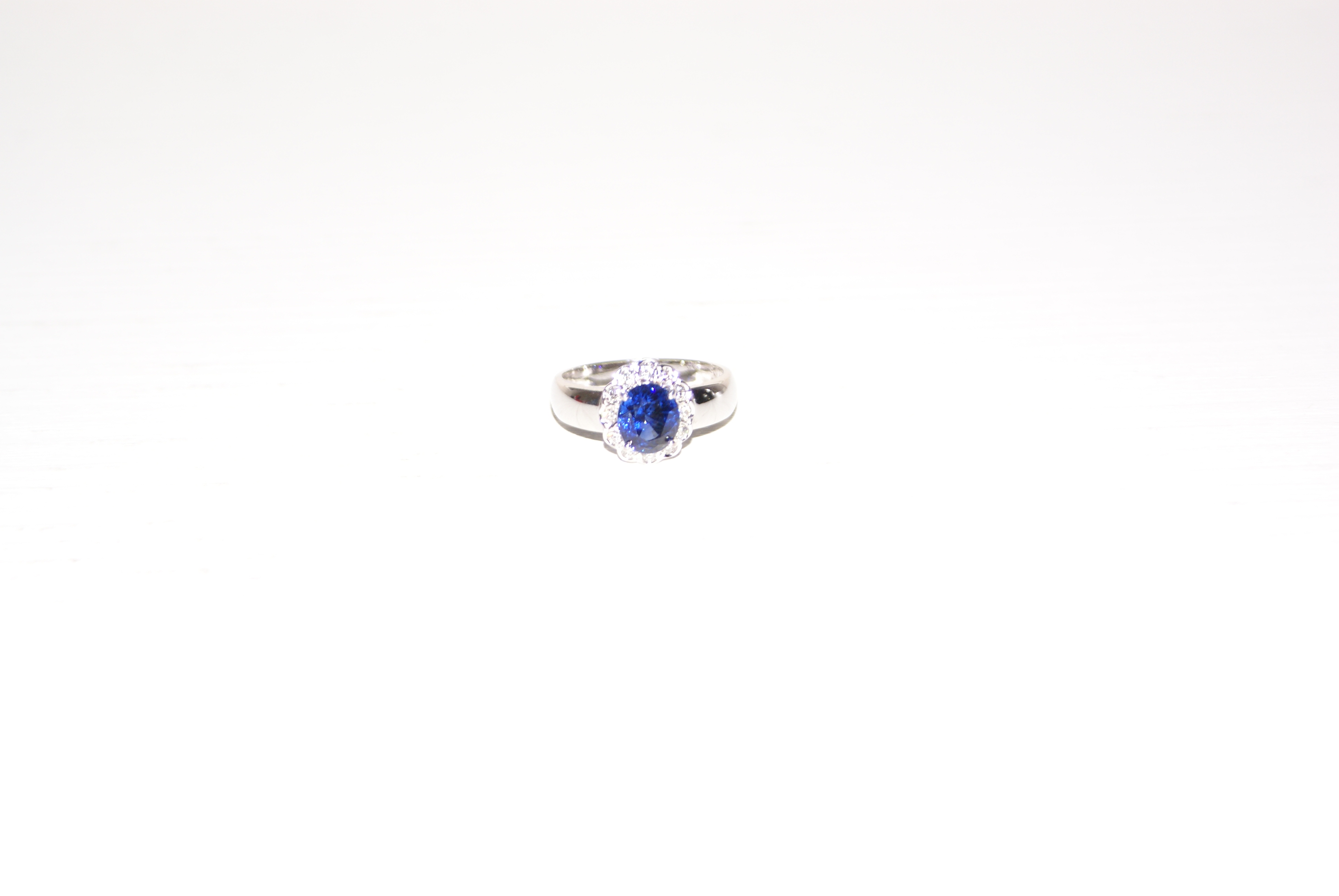 White Gold 3.01ct Celyon Sapphire and Diamond Ring