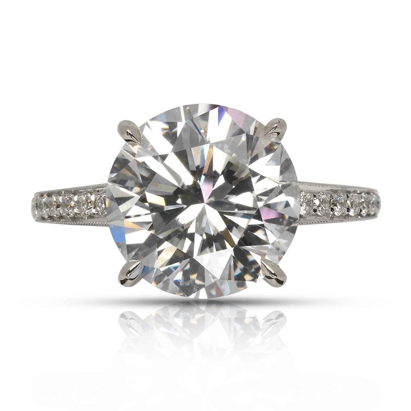 5 CARAT ROUND BRILLIANT K COLOR SI1 CLARITY DIAMOND ENGAGEMENT RING 18K WHITE GOLD GIA CERTIFIED 5 CT K SI BY MIKE NEKTA