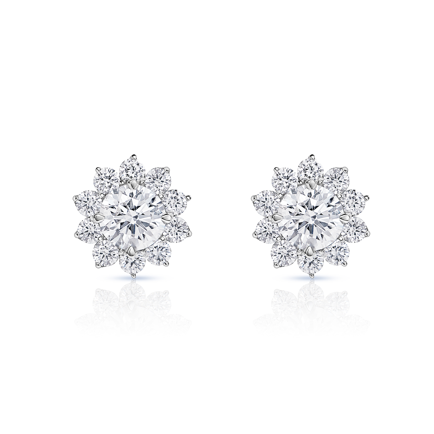 True Carat Round Brilliant Lab Grown Diamond Stud Earrings in 18k White Gold
