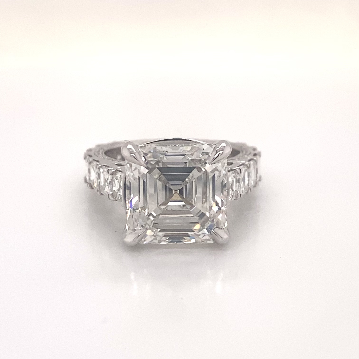 11 Carat Asscher Cut Lab Grown Diamond Engagement Ring IGI Certified