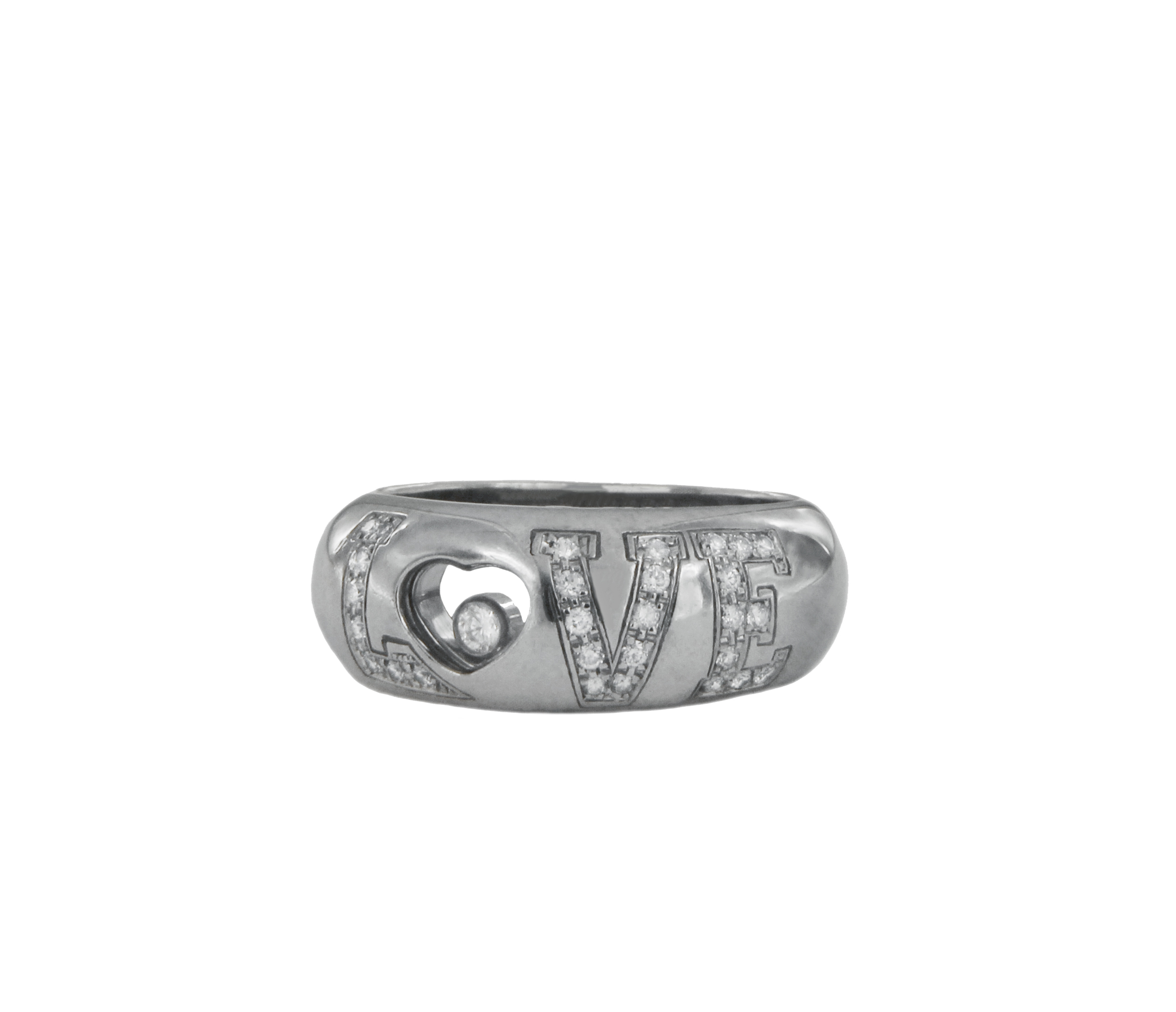 Chopard Happy Diamond Love White Gold Ring size 7.75