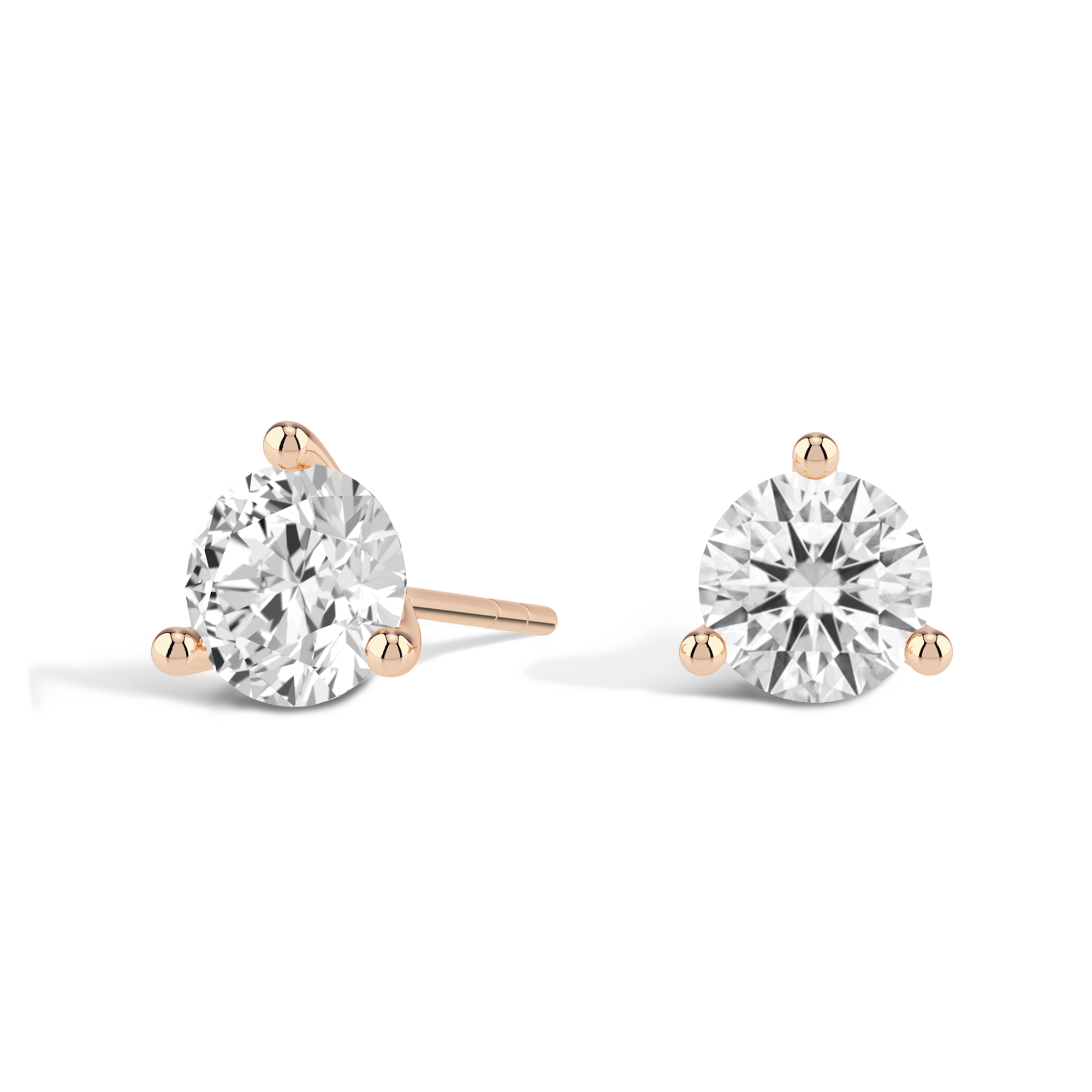 True 1.50Ct Lab Grown Diamond Martini Stud Earrings in Rose Gold